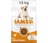 IAMS Alimento seco para perros de razas grandes con pollo fresco, comida seca para perros adultos de más de 1 año, 12 kg