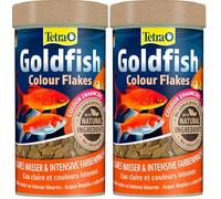 Tetra Goldfish Colour Flakes - alimento Premium en Forma de Escamas proporcionan Colores Brillantes e intensos, para Todos los carpines Dorados, Lata de 250 ml (Paquete de 2)