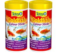 Tetra Goldfish Colour Sticks, Comida para Peces Que resalta los Colores Naturales, Lata de 250ml (Paquete de 2)