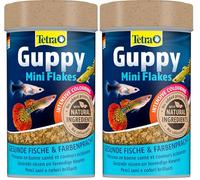 Tetra Guppy Colour Mini Flakes - alimento en Forma Finas Escamas para Todos los guppys para una Dieta equilibrada y Rica en nutrientes, Lata de 100 ml (Paquete de 2)