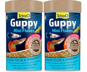 Tetra Guppy Colour Mini Flakes - alimento en Forma Finas Escamas para Todos los guppys para una Dieta equilibrada y Rica en nutrientes, Lata de 100 ml (Paquete de 2)