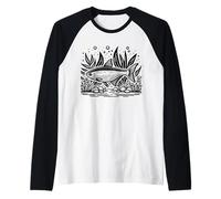 Tetra Line Art Amante de Peces Camiseta Manga Raglan