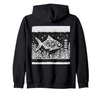 Tetra Line Art Amante de Peces Sudadera con Capucha