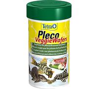 Tetra Pleco Veggie Wafers - Alimento para los peces de fondo herbívoros, con calabacín rico en minerales para mejorar la vitalidad, lata de 100 ml