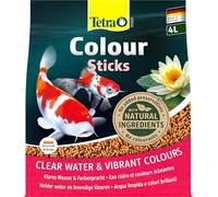 Tetra Pond Colour Sticks, Alimento para peces de estanque, para colores naturales y agua clara, bolsa de 4 L