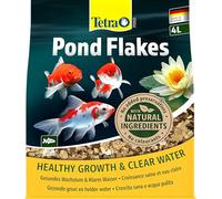 Tetra Pond Flakes, Alimento para peces en escamas para peces pequeños y jóvenes en estanques de jardín, bolsa de 4 L