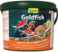 Tetra Pond Goldfish, Alimento para carpines dorados y peces de agua fría, mezcla 3en1 con escamas, sticks y gammarus, cubo de 10 L