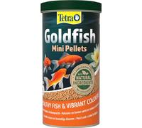 Tetra Pond Goldfish Mini Pellets, Alimento para pequeños carpines dorados y peces de agua fría en estanques de jardín, lata de 1 litro