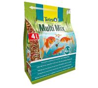 TETRA POND MULTIMIX, Alimento para Peces de Estanque (Escamas, Sticks, Tabletas y Gammarus), 4 L