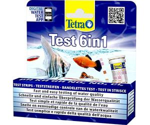 Tetra Test 6in1- Prueba de agua para controlar los seis valores más importantes del agua en un solo paso, permite una rápida y fácil comprobación de la calidad del agua (25 strips)