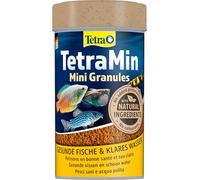 TetraMin Mini Granules - alimento en forma de gránulos de grano fino para los peces ornamentales más pequeños , mezcla equilibrada para peces sanos y agua clara, lata de 100 ml