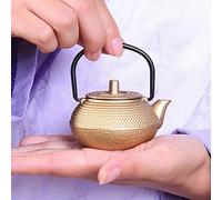 Tetsubin - Tetera pequeña de hierro fundido estilo japonés, 50 ml, color dorado A