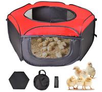 Tetuga Caja de cría para pollitos, kit de iniciación - Pluma de cría de pollitos/suministros de pollo para bebés con tamaño ideal para criar hasta 15 pollitos, patos y codornices