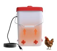 Tetuga Calentador de agua para aves de corral de 3 galones con 4 tetinas, controlado termostáticamente, a prueba de congelación, calentador de agua para pollos, pavo, paloma, ganso