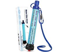 TEUEN Filtro de Agua 2000L Personal Sistema de Filtración de Agua 0.01 Micron Mini Purificador de Agua Portátil para Excursionismo Campamento Acampada Supervivencia y Emergencias (Azul 1 Pack)