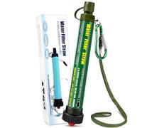 TEUEN Filtro de Agua 2000L Personal Sistema de Filtración de Agua 0.01 Micron Mini Purificador de Agua Portátil para Excursionismo Campamento Acampada Supervivencia y Emergencias (Verde 1Pack)