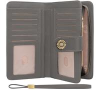 TEUEN Grande Cartera para Mujer en Cuero Vegano Billetera de Monedero Largo con Protección RFID, Bolsillo para Móvil Monedero con Cremallera, 10 Ranuras para Tarjetas, Regalo Mujer