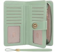 TEUEN Grande Cartera para Mujer en Cuero Vegano Billetera de Monedero Largo con Protección RFID, Bolsillo para Móvil Monedero con Cremallera, 10 Ranuras para Tarjetas, Regalo Mujer