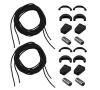 Teuena 2 Pares Kit de Cordones para Salomon Speedcross Cordones Redondos Sin Nudos, 140 cm, Compatible con Zapatos y Botas de Esquí Salomon, Sistema Quicklace Kit Completo, Negros