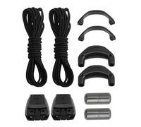 Teuena Kit de Cordones para Salomon Speedcross Cordones Redondos Sin Nudos, 140 cm, Compatible con Zapatos y Botas de Esquí Salomon, Sistema Quicklace Kit Completo, Negros