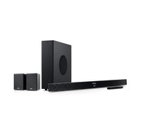 Teufel CINEBAR 11 mk4 Surround 4.1 Set - Sistema de sonido Dolby Atmos con altavoz trasero inalámbrico y subwoofer que ahorra espacio, Bluetooth aptX, HDMI CEC, 4K Pass-Through - Negro