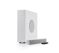 Teufel CINEBAR One+ 2.1 Sistema de Sonido - Barra de Sonido ultracompacta con subwoofer Que Ahorra Espacio, Dolby Audio, Bluetooth 5.0 aptX, Panel táctil, Dynamore Ultra - Blanco
