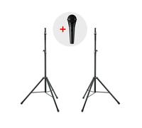 Teufel Soporte de altavoz K&M 21476 (par) + micrófono Shure PGA58