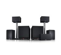 Teufel System 6 THX 5.2 Set Equipo de Cine en casa con Licencia THX-Select, Sonido de películas y reproducción de música a Nivel THX, 2 potentes subwoofers (inalámbricos Opcionales) - Negro