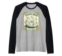 Teufelsrad Munich Oktoberfest Rueda del Diablo Vintage Alemán Camiseta Manga Raglan