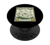 Teufelsrad Munich Oktoberfest Rueda del Diablo Vintage Alemán PopSockets PopGrip Adhesivo