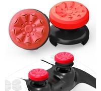 TEUVO Joystick Thumbstick Grips para PS5 Joystick PS4 Joystick, Objetivo Asistir Silicona Tapa para PS5 Mando Ayuda con Control Accesorios para PS5 Controller Reducir Pulgarcito Fatiga, Rojo, 2 Pcs