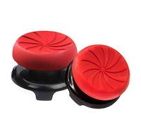 TEUVO Thumbsticks, Silicona Thumbsticks Grips Gorras para PS4 Joystick y para PS5 Joystick a Ayuda con Control y Reducir Pulgarcito Fatiga, Rojo, 2 Pcs