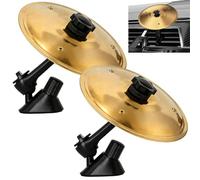 TEUYOE 2 platillos de choque de coche, tambor giratorio de 360°, rejilla de ventilación de aire para todos los vehículos, bateristas, músicos y entusiastas de los automóviles (dorado)