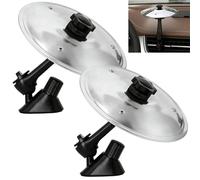 TEUYOE 2 platillos de choque de coche, tambor giratorio de 360°, rejilla de ventilación de aire para todos los vehículos, bateristas, músicos y entusiastas de los automóviles (plateado)