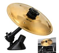 TEUYOE Platillo de choque de coche, tambor giratorio de 360°, rejilla de ventilación de aire para todos los vehículos, bateristas, músicos y entusiastas de los automóviles (dorado)