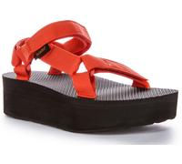 TEVA Forma Plana Universal Punta Abierta Tira Trasera Vegano Mujer Sandalo Coral