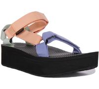 TEVA Forma Plana Universal Punta Abierta Tira Vegano Sandalias Mujer Multi UK 3