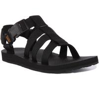 TEVA Original Dorado Punta Abierta Hebilla Correa Sandalias Negro Mujer Ru 3-8