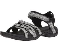 Teva Tira, Sandalias de Punta Descubierta Mujer, Negro (Black/White Multi Bwml), 37 EU
