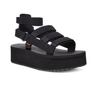 TEVA Flatform Mevia Adjustable Quick-Drying Casual Sandals, Sandalias Mujer, Black, 38 EU