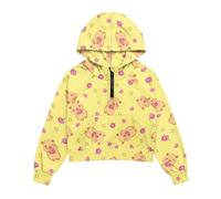 Tevecatos Sudadera con capucha de manga larga para niñas de 5 a 6 años con bolsillo canguro, Amarillo capibara Apple Star, 9-10 años