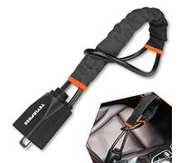 Tevlaphee Antirrobo Coche, Barra Antirrobo Coche, Bloqueo del Volante al Cinturón de Seguridad, Servicio Pesado, Ajuste Universal, 3 Llaves (NEGRO)
