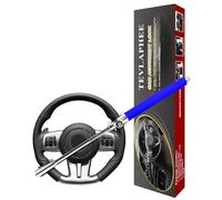 Tevlaphee Antirrobo Coche, Bloqueo Volante Coche, Bloqueo Antirrobo de Vehículo, Universal, Ajustable con 3 Llaves (Azul)