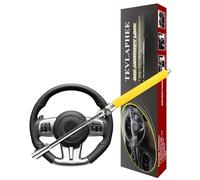 Tevlaphee Antirrobo Coche, Bloqueo Volante Coche, Bloqueo Antirrobo de Vehículo, Universal, Ajustable con 3 Llaves (Amarillo)