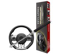 Tevlaphee Antirrobo Coche, Bloqueo Volante Coche, Bloqueo Antirrobo de Vehículo, Universal, Ajustable con 3 Llaves (Negro)