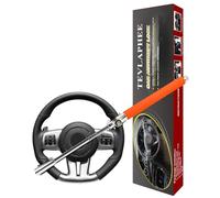 Tevlaphee Antirrobo Coche, Bloqueo Volante Coche, Bloqueo Antirrobo de Vehículo, Universal, Ajustable con 3 Llaves (Naranja)