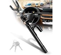 Tevlaphee Candado para Volante, Cerradura de Seguridad para Coche, Dispositivo Anti-Robo Resistente, Alta Visibilidad, Ajuste Universal para Coches, SUV y Furgonetas, Ajustable, 3 Llaves(Negro)