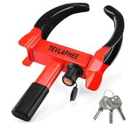 Tevlaphee Cepo Antirrobo Rueda Coche Remolque Caravana Universal (Negro & Rojo)