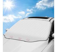 Tevlaphee Cubierta para parabrisas, protector contra heladas, cubierta para parabrisas de coche, magnética, contra nieve, hielo, polvo, sol, plegable, 197 x 128 cm
