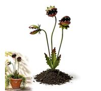 TEVROKS Pica Decorativa De Metal con Forma De Planta Carnívora, Pica con Escultura De Una Planta Monstruosa Tipo Venus Atrapamoscas, para Jardín, Césped O Patio; Decoración Gótica De Halloween(1PC)